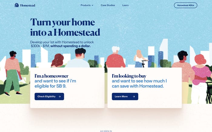 Homestead website preview