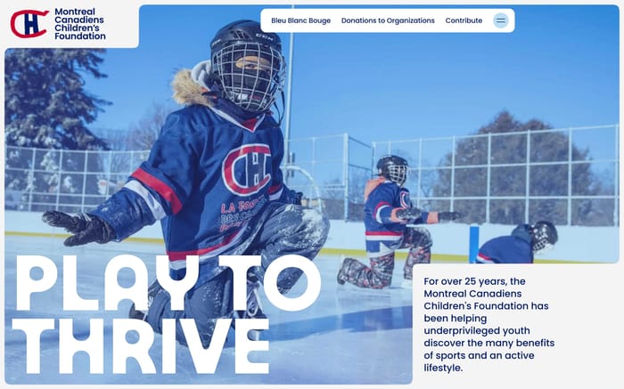 Montreal Canadiens Children Foundation website preview
