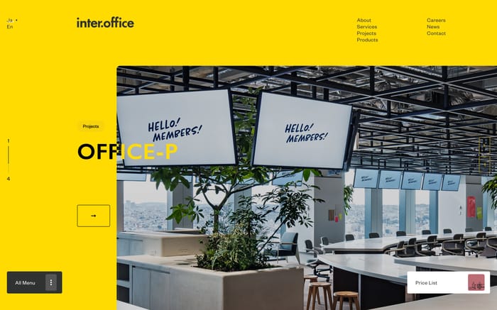 Inter office website preview