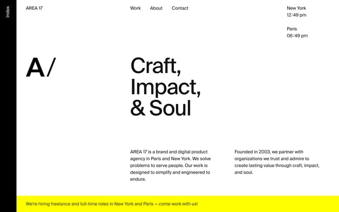 Area 17 website preview