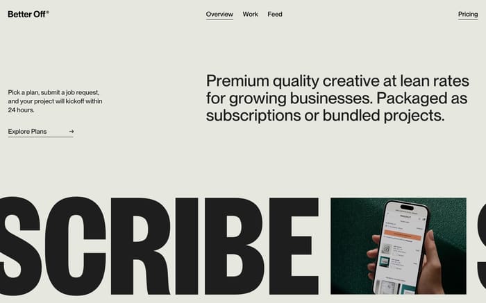 Better Off Studio website preview