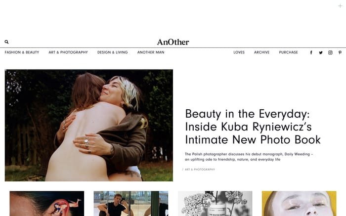 AnOther Magazine website preview