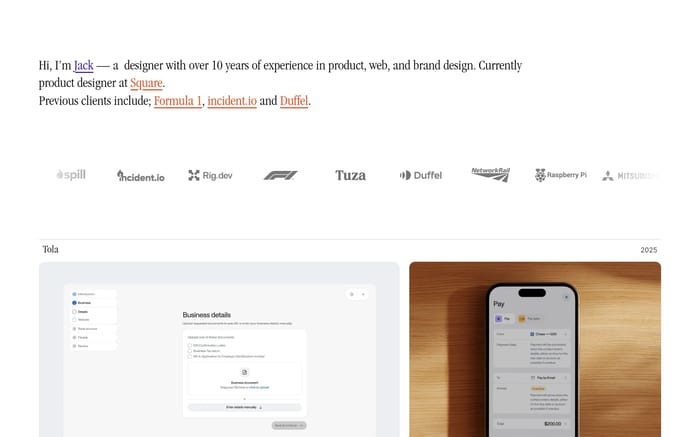 Jack Theobald website preview