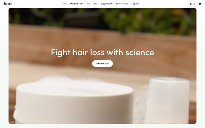 Hers website preview