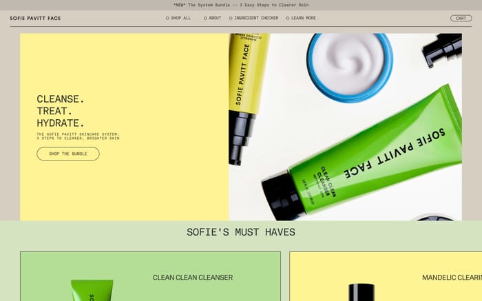 Sofie Pavitt Face website preview