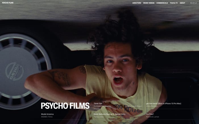 Psycho Films website preview
