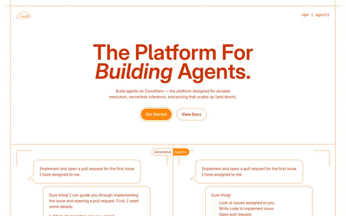Cloudflare Agents website preview