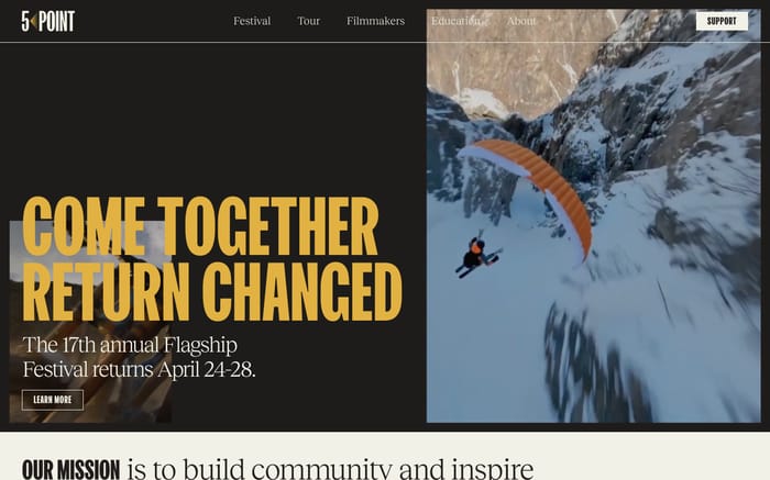 5Point Film Festival website preview