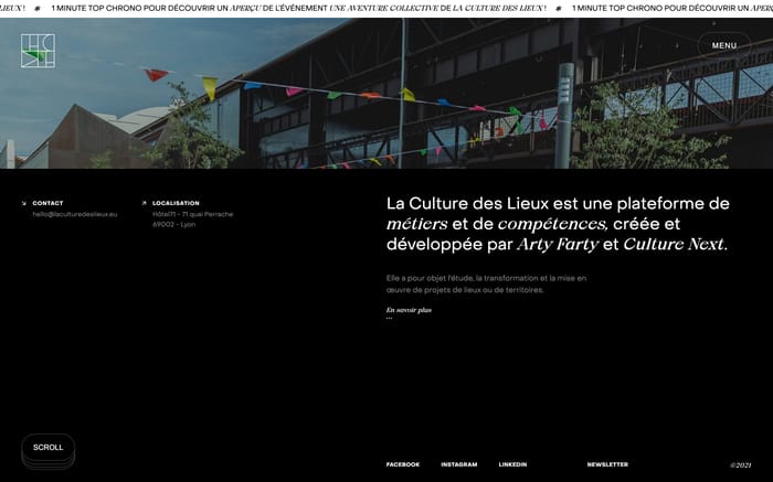La culture des lieux website preview