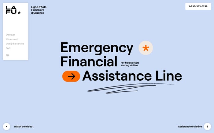 Emergency Financial Assistance Line website preview