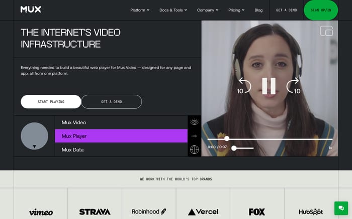 Mux website preview