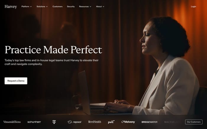 Harvey website preview