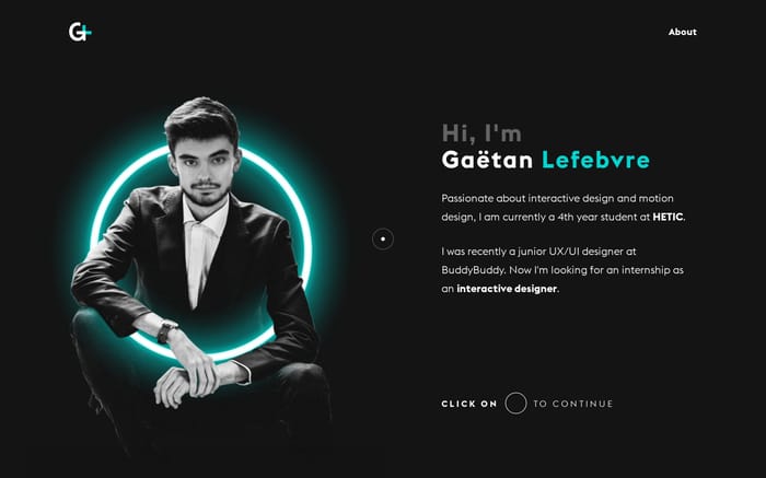 Gaëtan LEFEBVRE | Interactive Designer & Motion Designer website preview