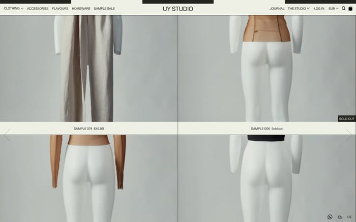 UY studio website preview