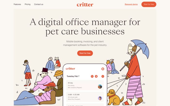 Critter website preview