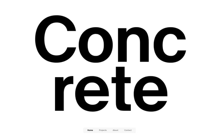 Concrete website preview