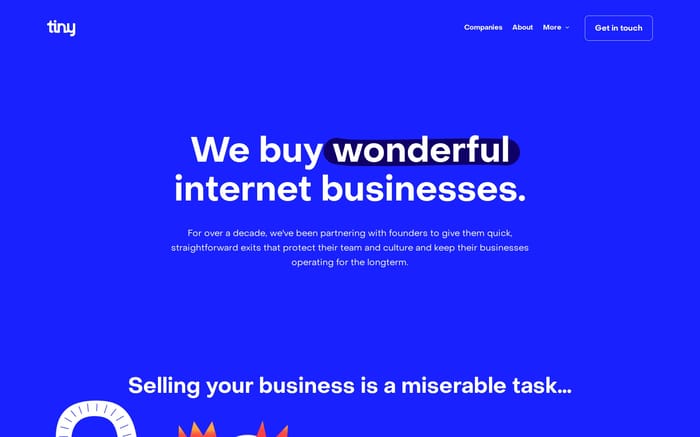 Tiny capital website preview