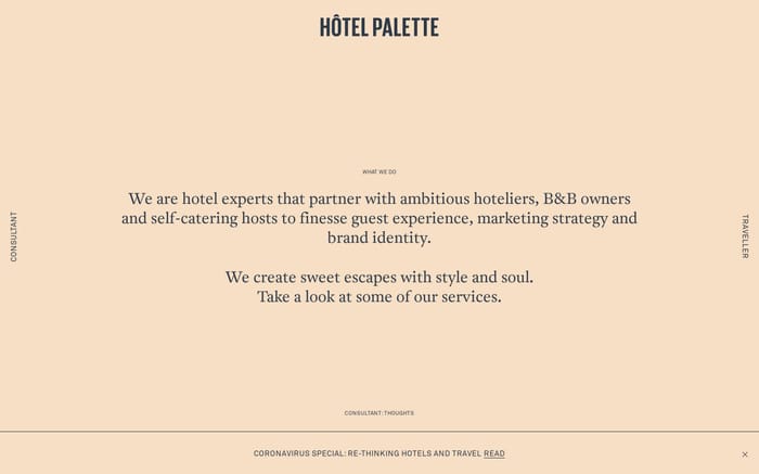 Hotel Palette website preview