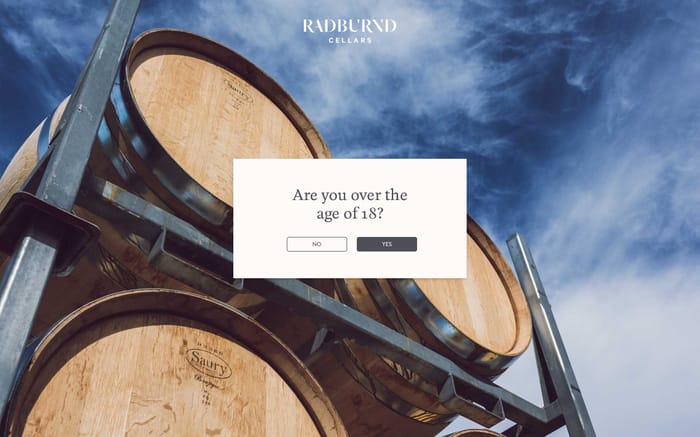 Radburnd Cellars website preview