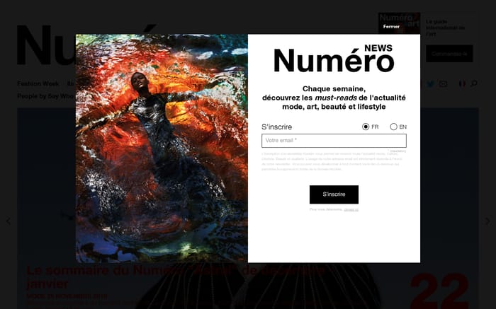 Numéro Magazine website preview