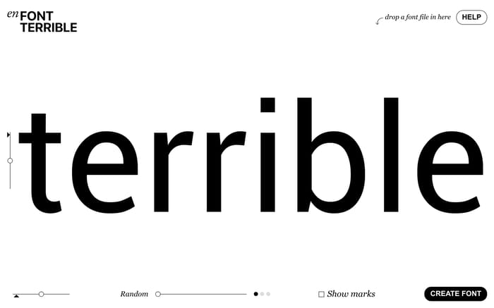 enFont Terrible website preview