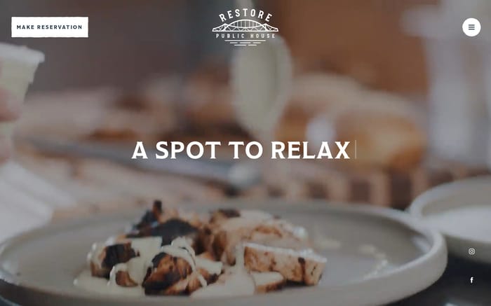 Restore Public House // Neighborhood Restaurant & Bar website preview