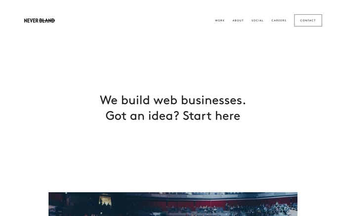 Neverbland website preview