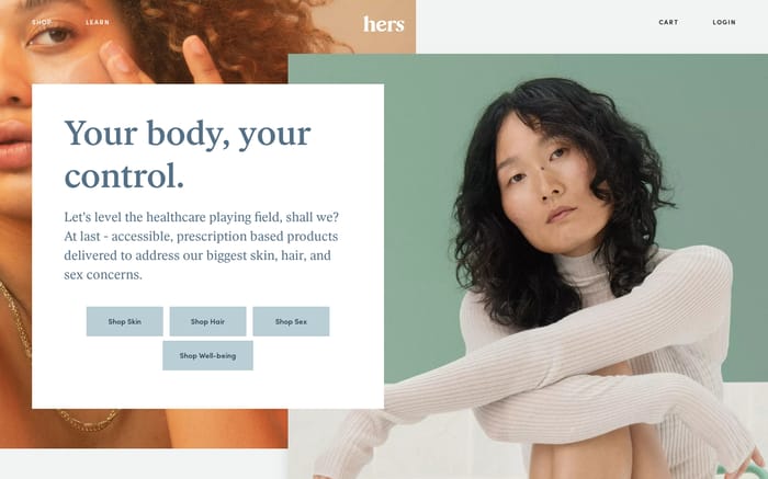 Hers website preview