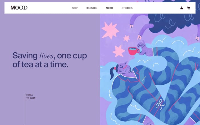 Mood Tea website preview