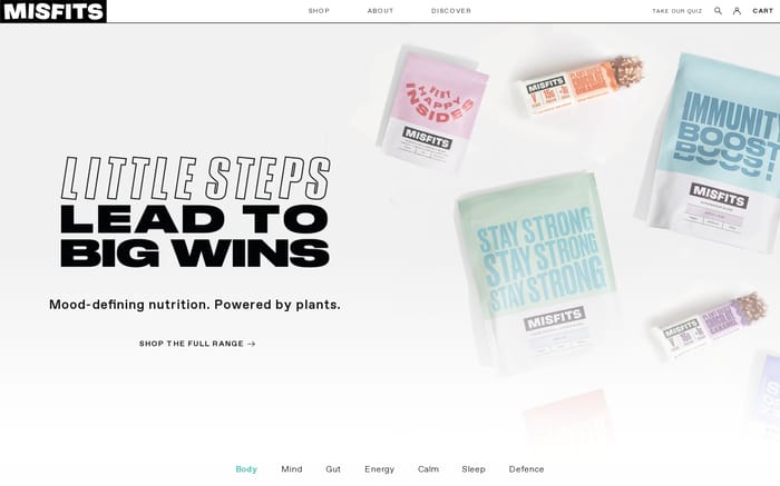 Misfits Health website preview