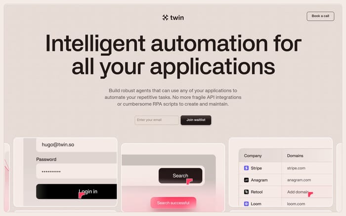 Twin website preview