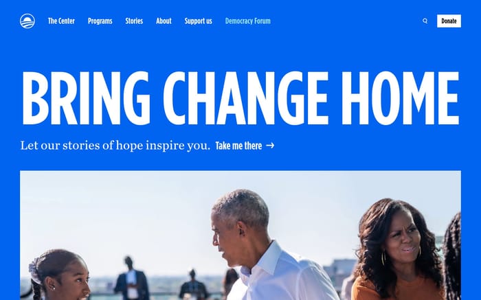Obama Foundation website preview
