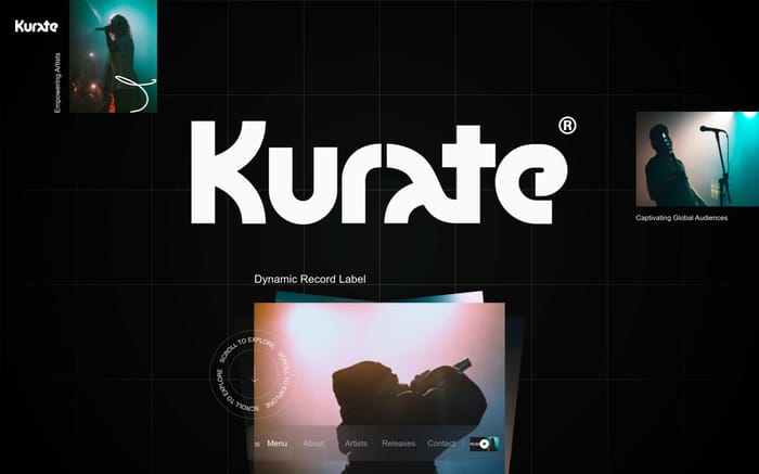 Kurate Music website preview