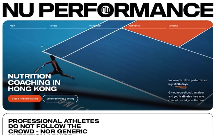 Nu Performance website preview