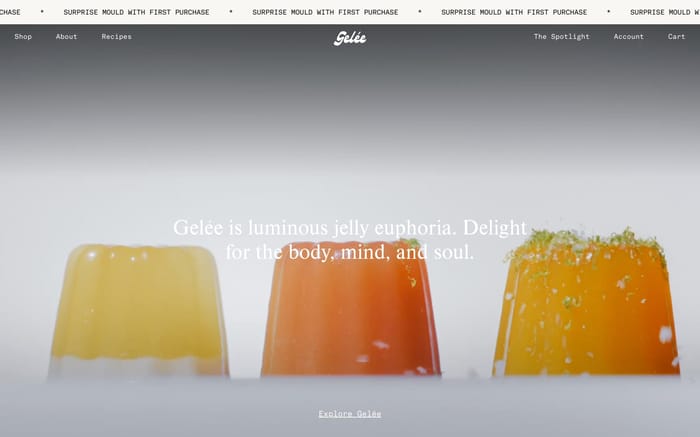 Gelée website preview