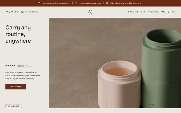 Cadence website preview