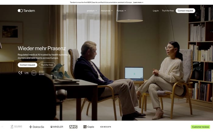 Tandem website preview