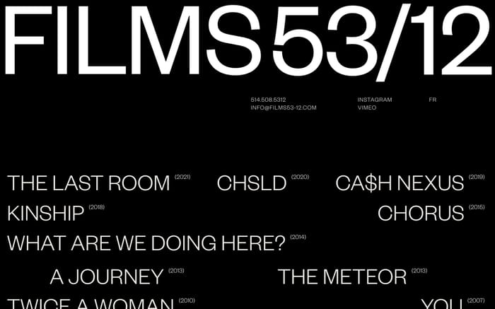 Films 53/12 website preview