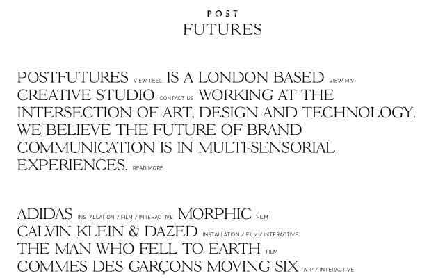 Postfutures website preview