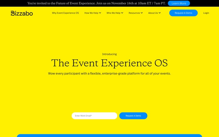 Bizzabo website preview