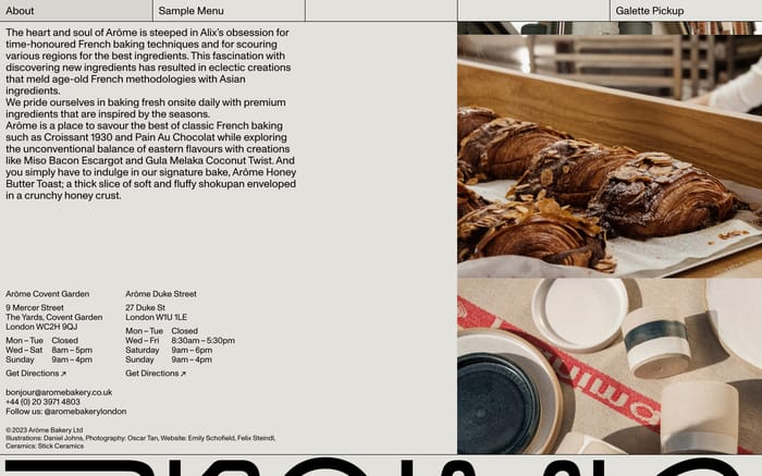 Arôme website preview