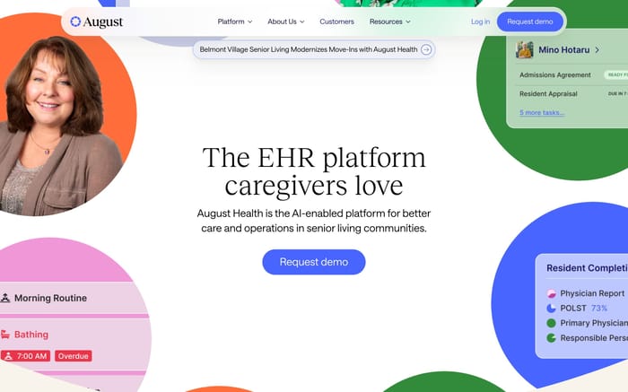 August Health website preview