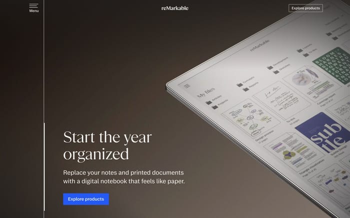 reMarkable website preview