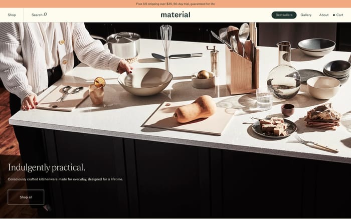 Material website preview