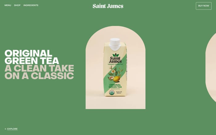 Saint James Iced Teas website preview