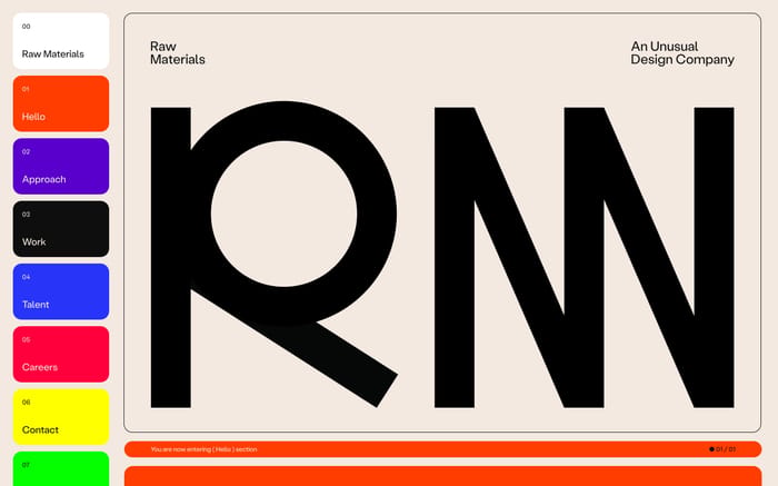 Raw Materials website preview