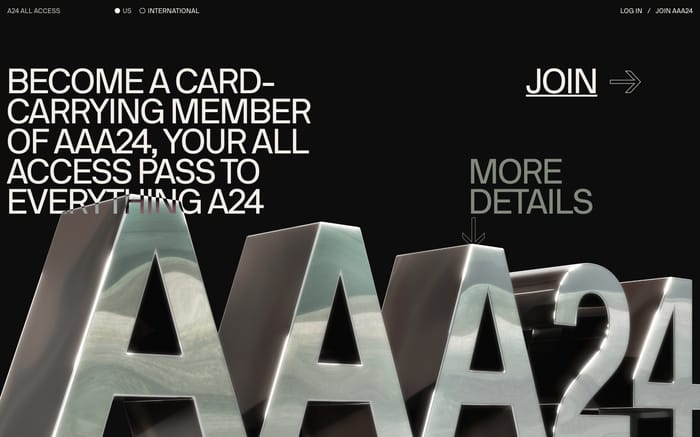 A24 All Access website preview