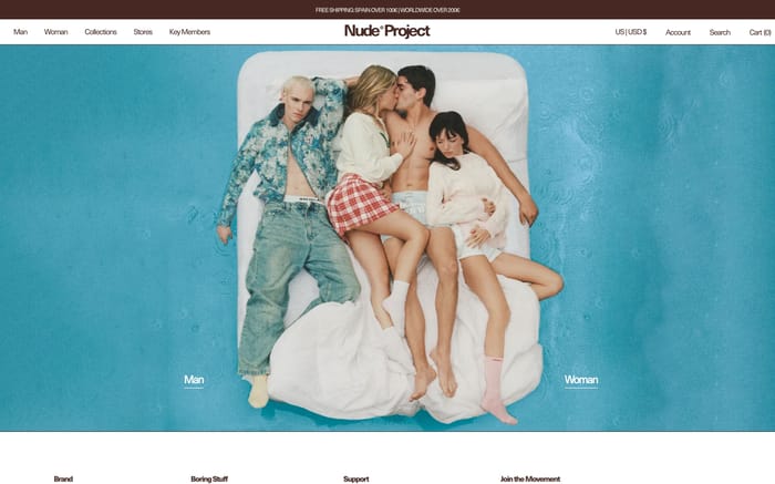 Nude Project website preview