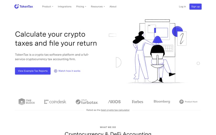 Crypto tax website preview