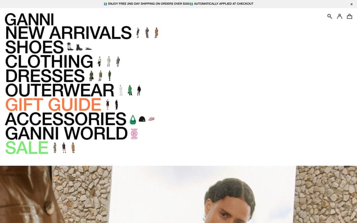 Ganni website preview